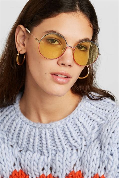 gucci sunglasses women gold frame|gucci round sunglasses women.